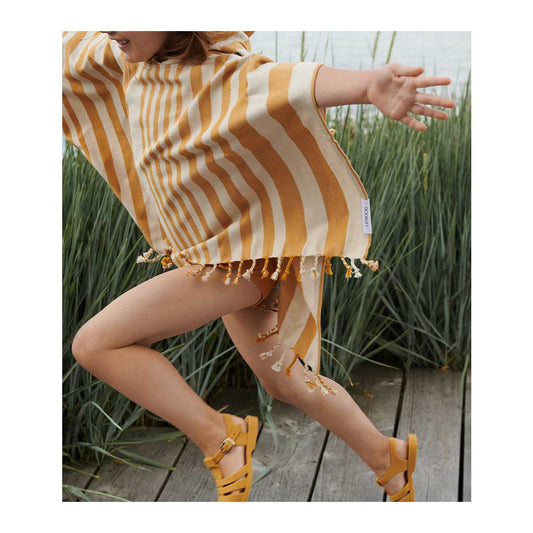 Liewood Roomie Poncho Yarn Dye Stripe - Mustard/Sandy