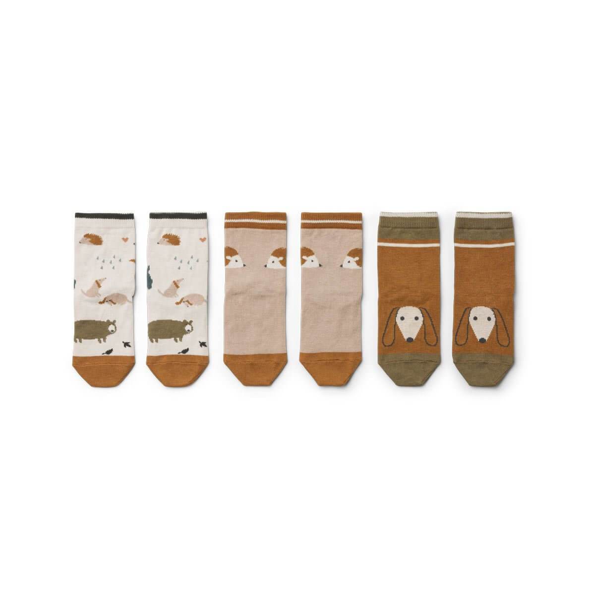 Liewood Silas Socks in Friendship Sandy Mix (3 pack) - Scandibørn