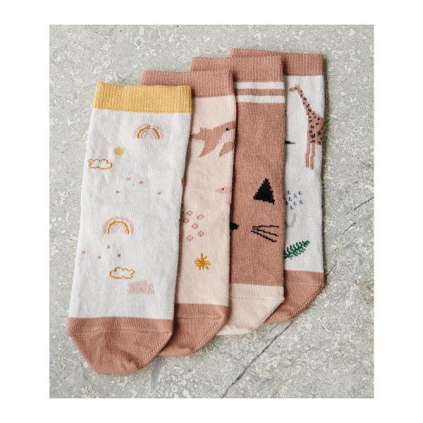 Liewood Silas Socks in Safari Rose Mix (4 pack) - Scandibørn