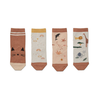 Liewood Silas Socks in Safari Rose Mix (4 pack) - Scandibørn