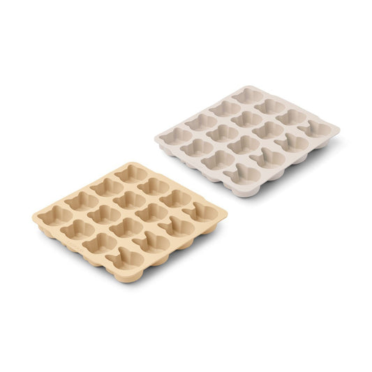 Liewood Sonny IceCube Tray 2 Pack - Wheat Yellow Sandy Mix - Scandibørn