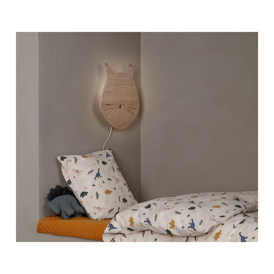 Liewood Troy Wooden Lamp - Cat Natural - Scandibørn