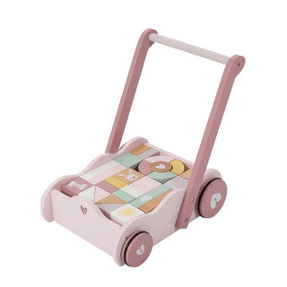 Little Dutch Baby Walker / Block Trolley in Pink - Scandibørn