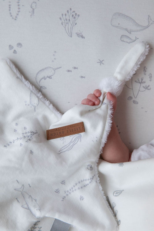 Little Dutch Cuddle Cloth Star in Ocean White - Scandibørn