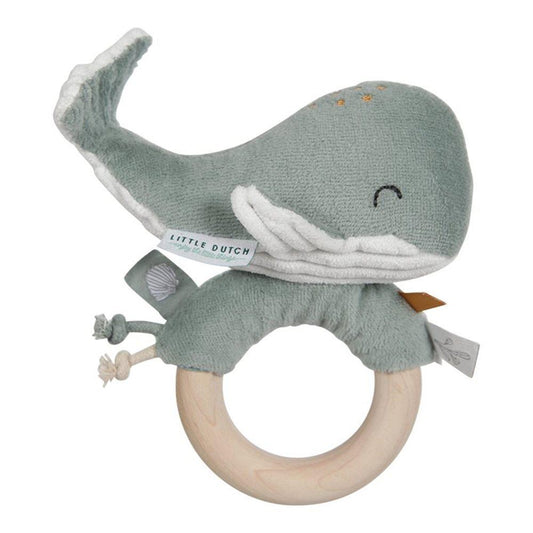 Little Dutch Ring Rattle in Whale - Ocean Mint - Scandibørn