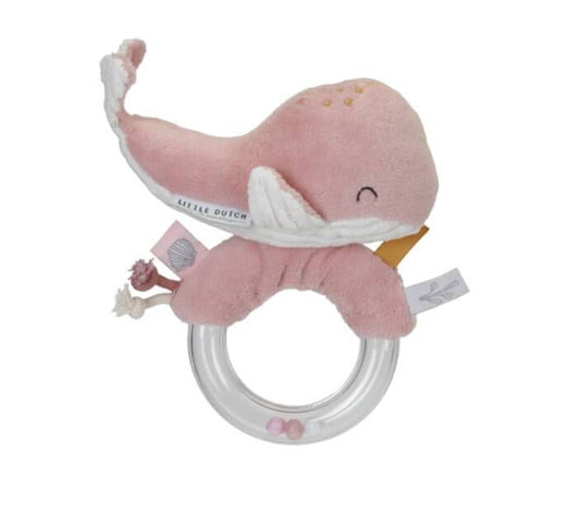 Little Dutch Ring Rattle in Whale - Ocean Pink - Scandibørn