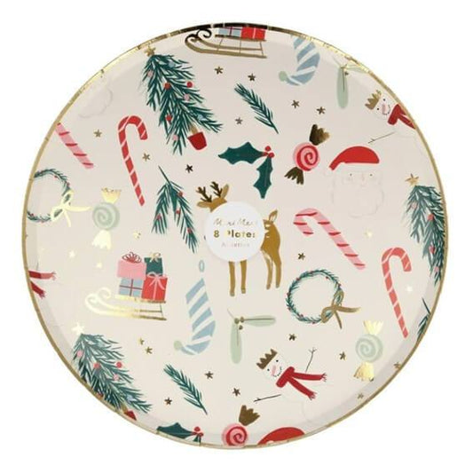 Meri Meri Festive Motif Dinner Plates - Scandibørn