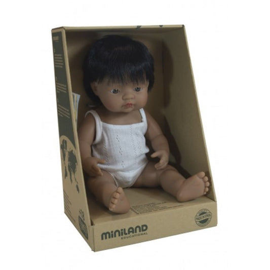 Miniland - Baby Doll Hispanic Boy - 38 cm - Scandibørn