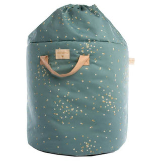 Nobodinoz Bamboo Toy Bag in Gold Confetti / Magic Green - Scandibørn