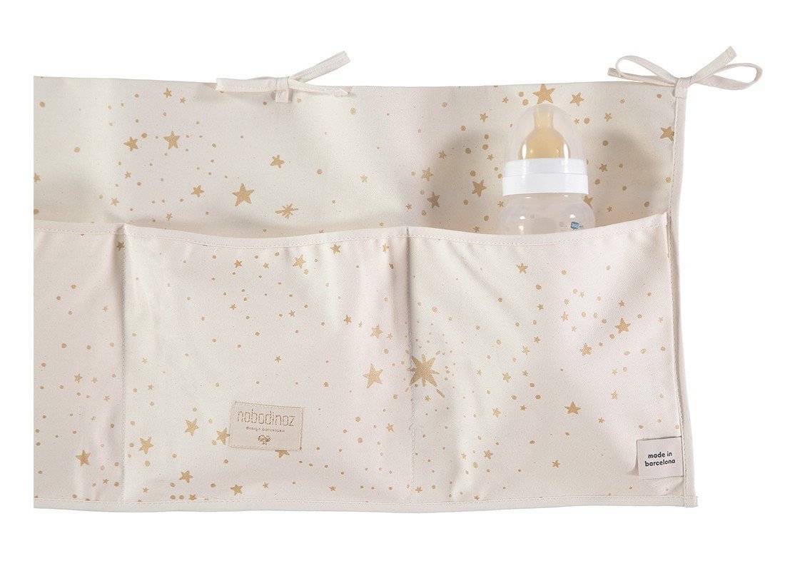 Nobodinoz Merlin Crib Organiser in Gold Stella / Natural - Scandibørn