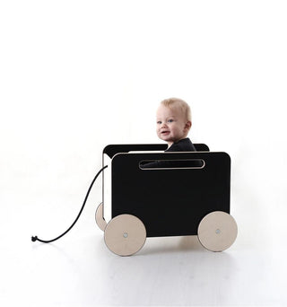 Ooh Noo Toy Chest on Wheels in Black - Scandibørn