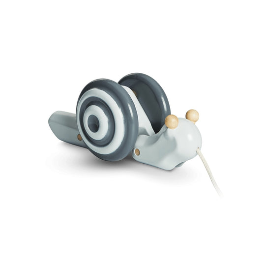 Plan Toys Pull-Along Snail in Grey/Monochrome - Scandibørn