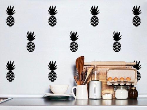 Pom Le Bon Homme Pineapple wall transfers in black - Scandibørn