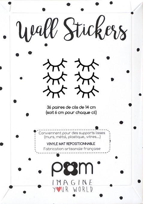 Pom Le Bon Homme Sleepy Eyes wall transfers in Black (Small) - Scandibørn