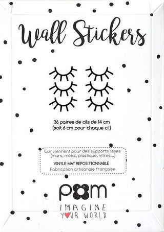 Pom Le Bon Homme Sleepy Eyes wall transfers in Black (Small) - Scandibørn