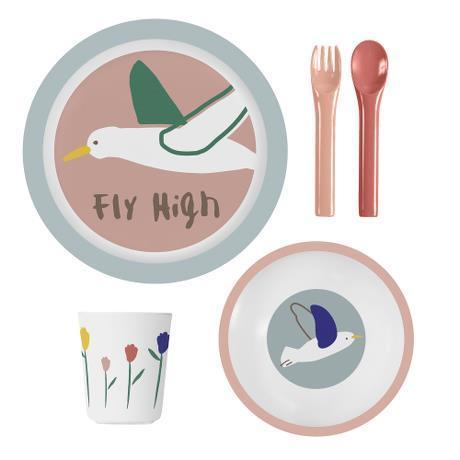 Sebra 5pc Tableware Gift Set - Singing Birds - Scandibørn