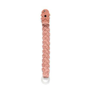 Sebra Crochet Pacifier Holder in Blossom Pink - Scandibørn