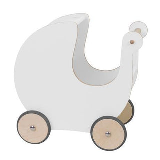 Sebra Wooden doll's pram in white - Scandibørn