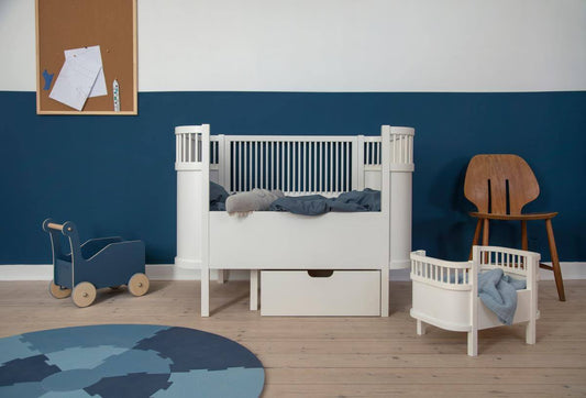 Sebra Wooden Walker / Trolley Nordic Blue - Scandibørn