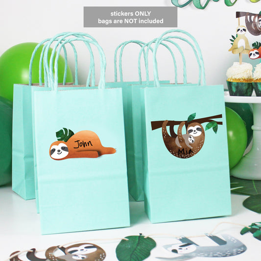 Merrilulu Sloth Party Stickers For Gift Bags