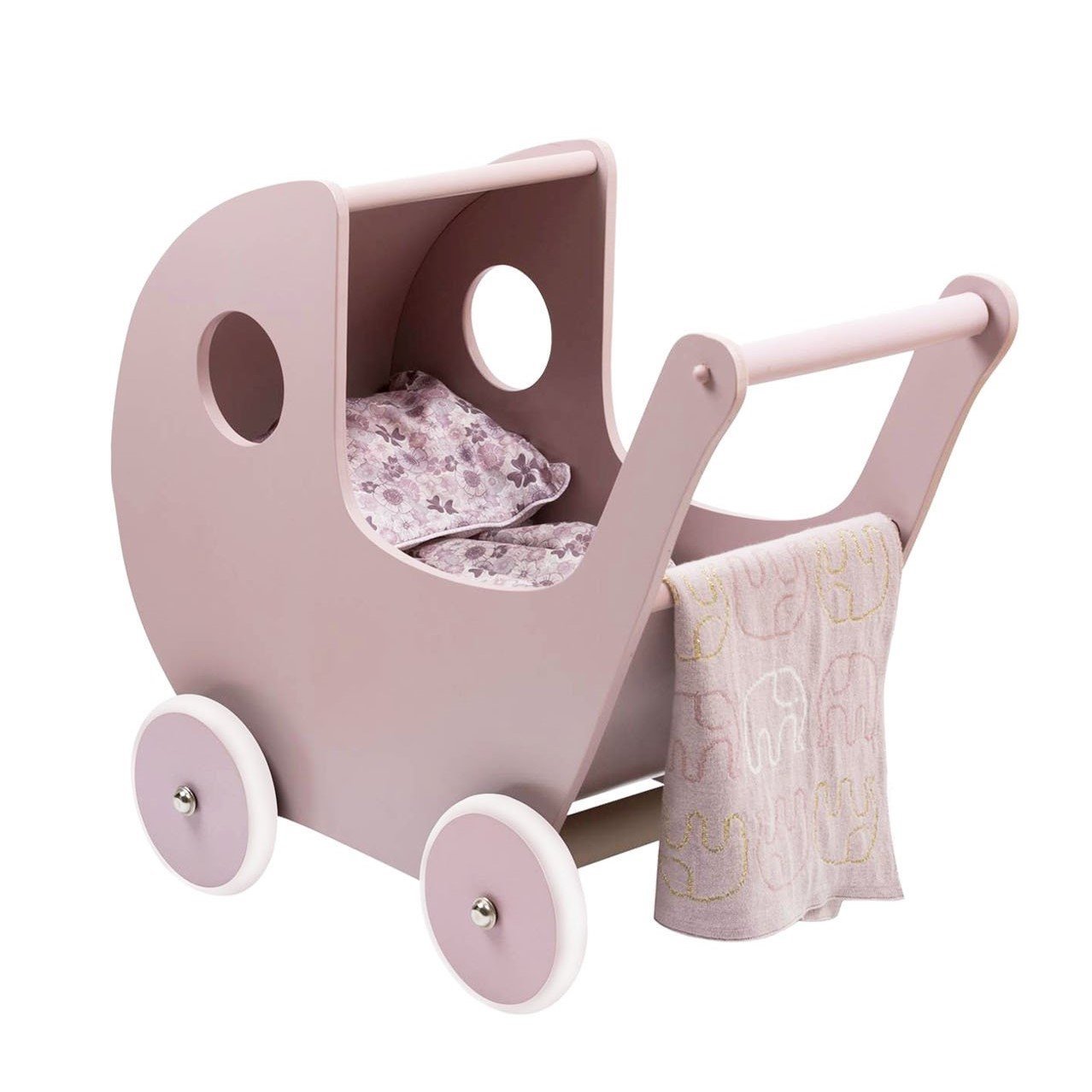 Small Stuff Doll's Pram in Powder Pink - Scandibørn