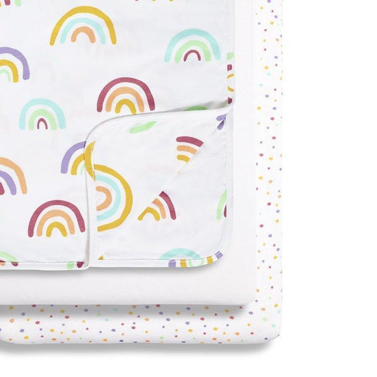 Snüz 3 Piece Crib Bedding Set in Colour Rainbow - Scandibørn