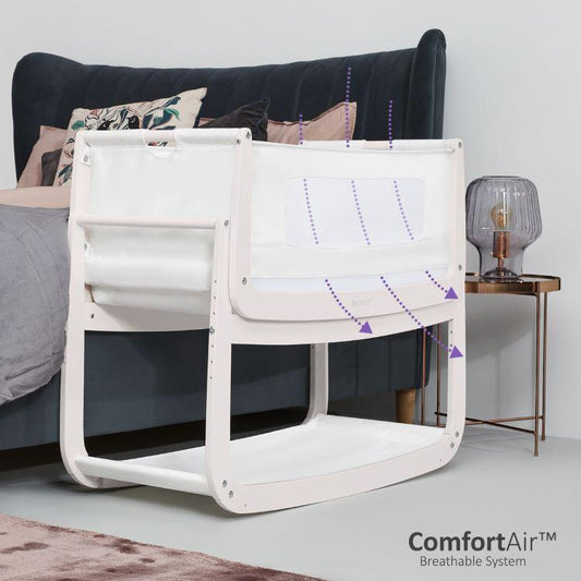 SnuzPod 4 - Bedside Crib 3 in 1 in Rose White (with mattress) - Scandibørn