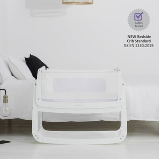 SnuzPod 4 - Bedside Crib 3 in 1 in White (with mattress) - Scandibørn