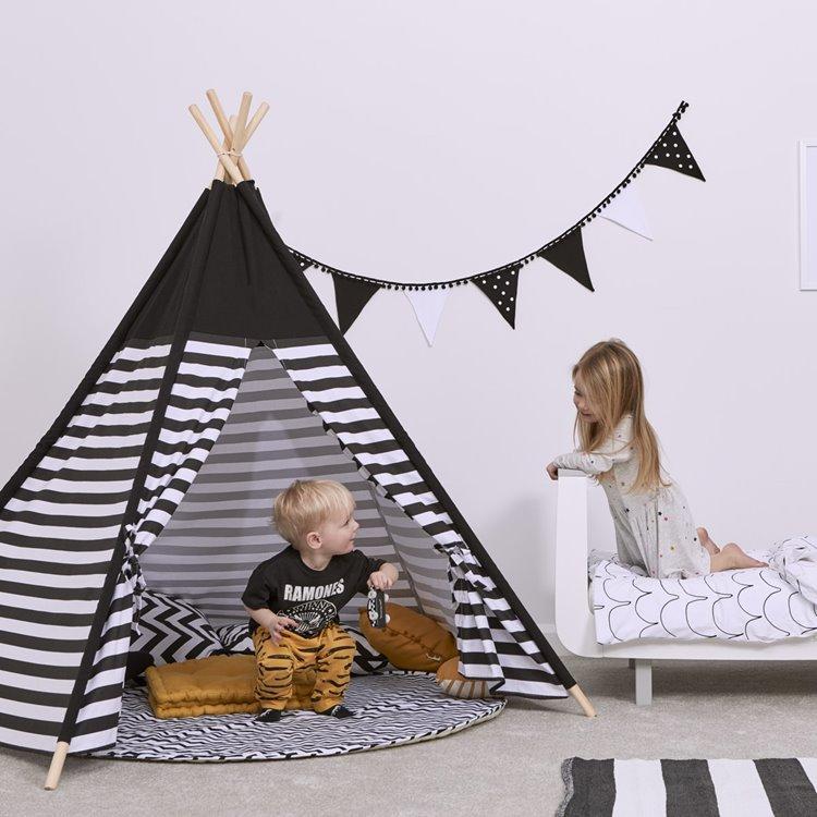Snuzpod Kids Teepee Play Tent Black Stripe - Scandibørn