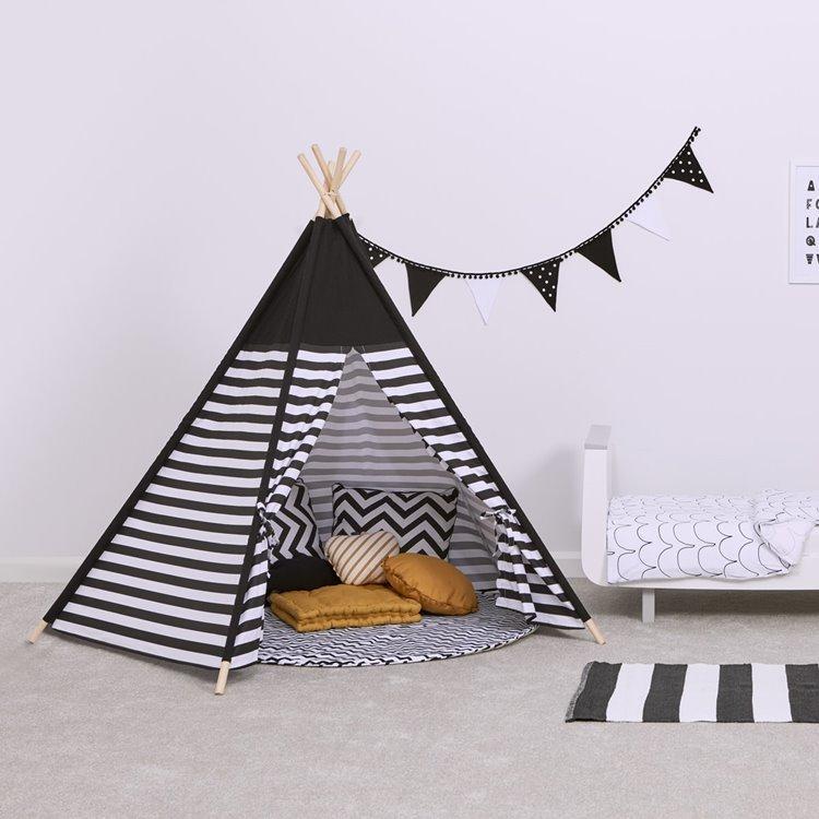 Snuzpod Kids Teepee Play Tent Black Stripe - Scandibørn