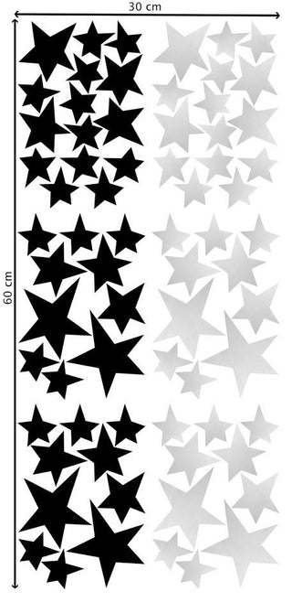 Pom Le Bon Homme Star Wall Transfers in Black and Silver