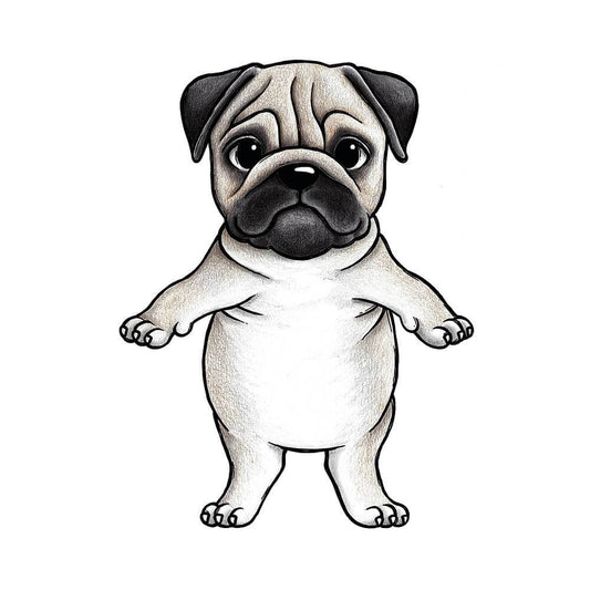 Stickstay Prince the Pug Wall Transfer - Scandibørn