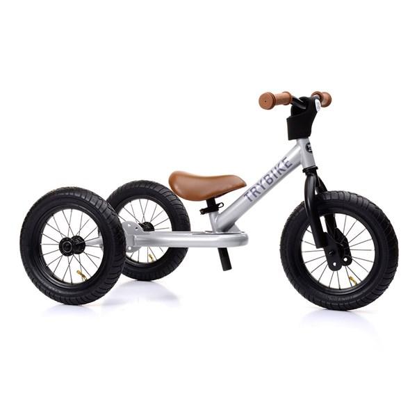 Trybike Steel 2 in 1 Balance Bike / Trike - Silver - scandibornusa