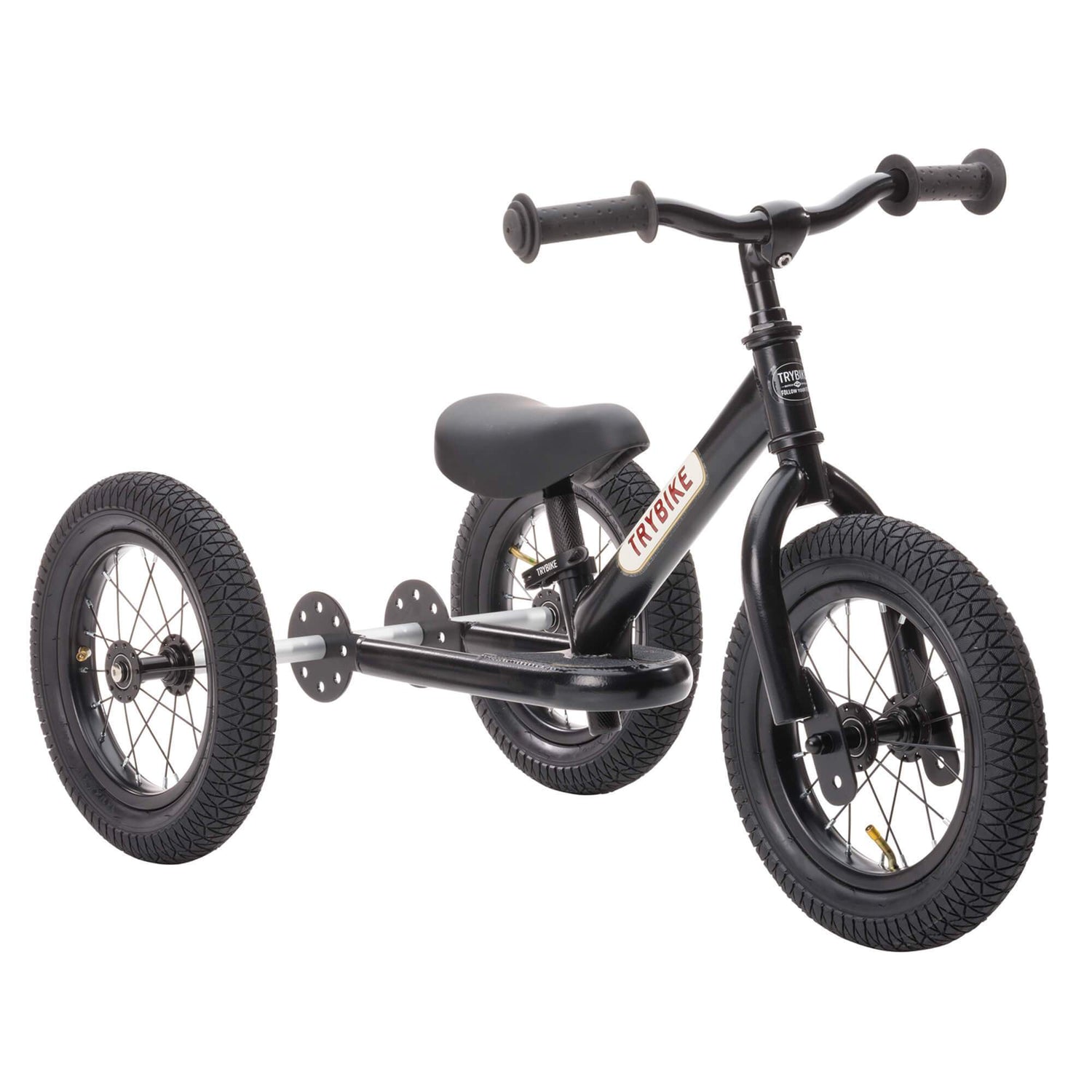 Trybike Steel 2 in 1 Balance Bike Trike Black Scandiborn USA