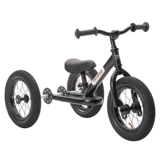 Trybike Steel 2 in 1 Balance Bike / Trike - Matt Black - Scandibørn