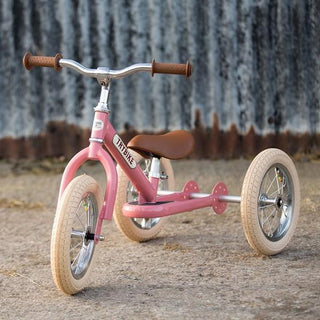 Trybike Steel 2 in 1 Balance Bike / Trike - Vintage Pink - Scandibørn