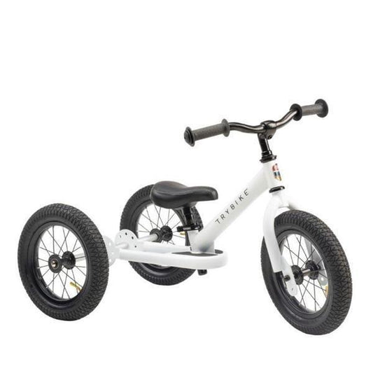 Trybike Steel 2 in 1 Balance Bike / Trike - White - Scandibørn