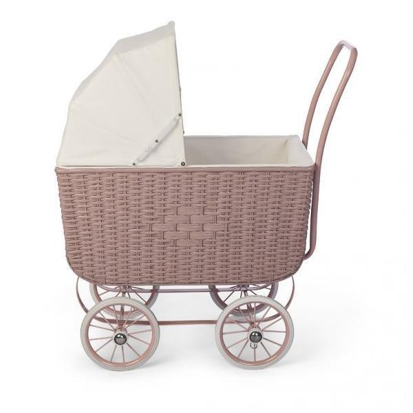 Vintage Dolls Pram Rose Rattan - Scandibørn