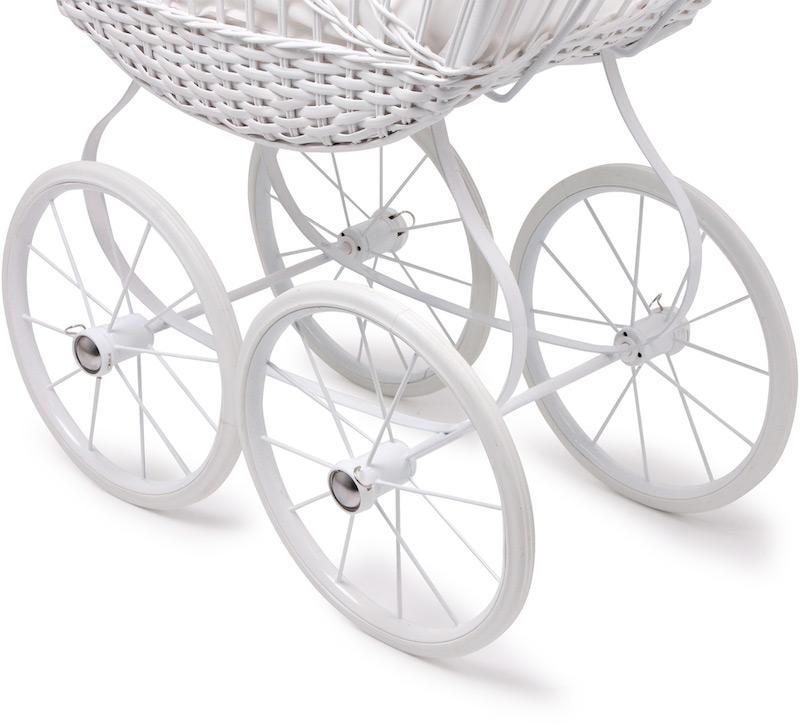 White Wicker Dolls Pram - Scandibørn