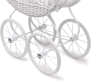 White Wicker Dolls Pram - Scandibørn