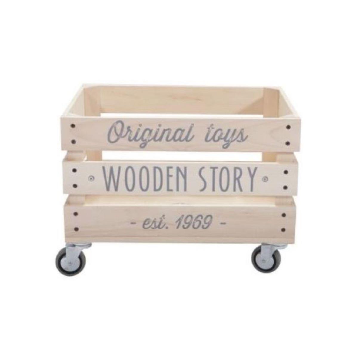 Wooden Story - Wooden Storage Cart on Wheels - Scandibørn