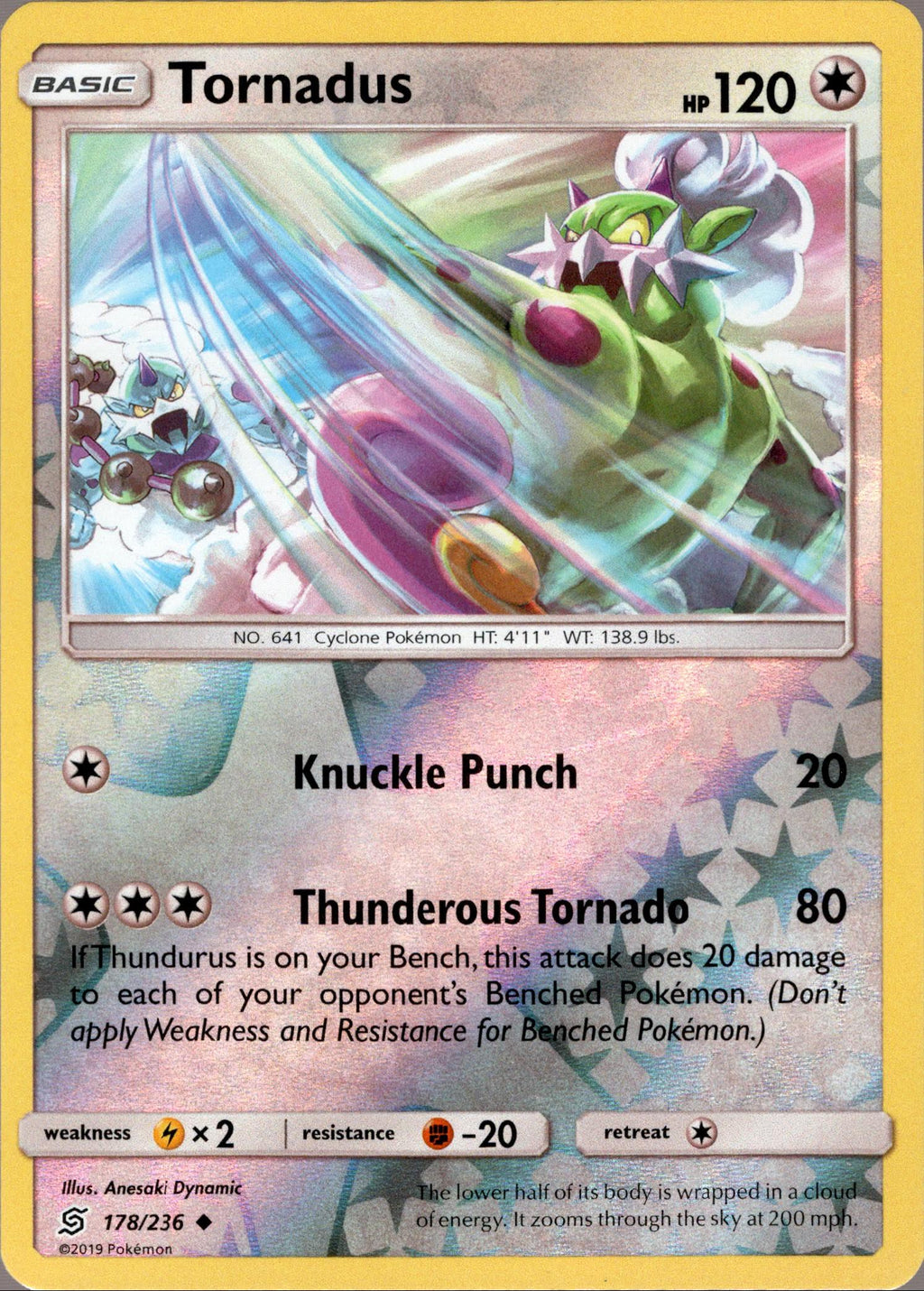 Tornadus 178236 Unified Minds Reverse Holo Card Cavern Trading Cards Llc 