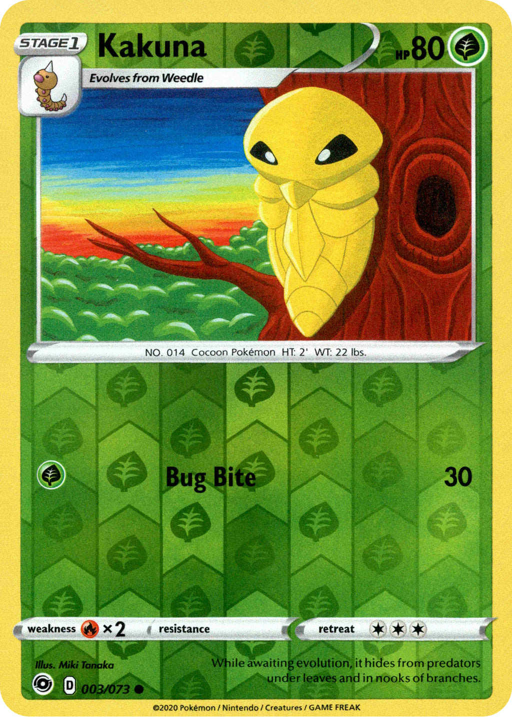 Pokemon Cards x4 Kakuna 3/73 Play set Champion's Path NM Playset 