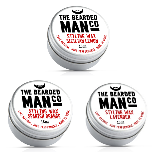 3 x 15g Tin Combo Moustache Wax - The Bearded Man