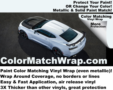 White Chevy Camaro Vinyl Wrap: Paint Code Match Vinyl Wrap