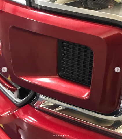 ford rr ruby red color match vinyl front bumper grille