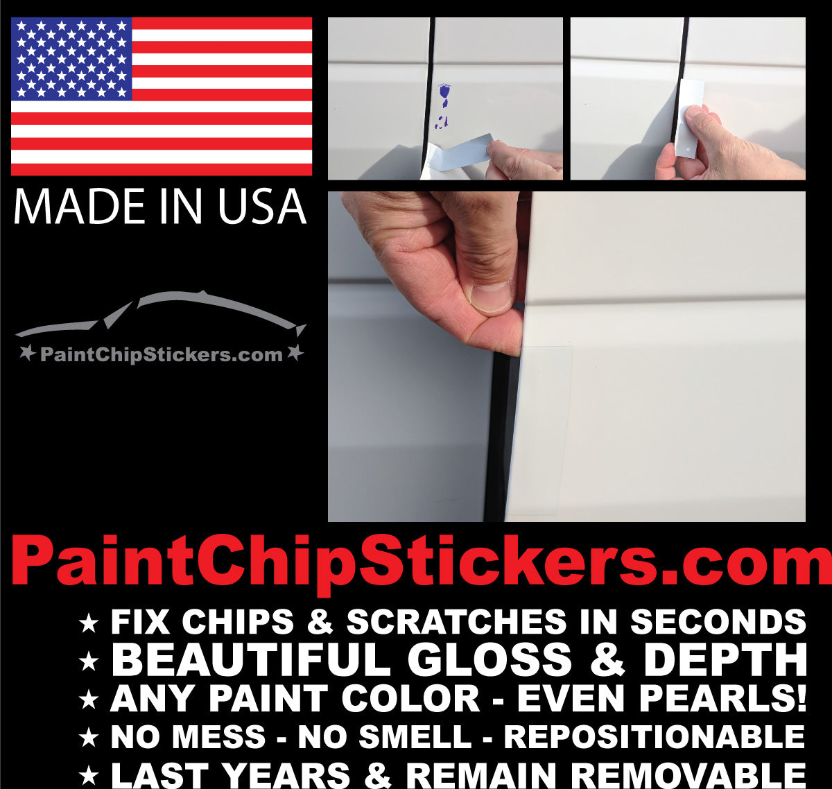 paint chip scratch repair sticker dodge white 2