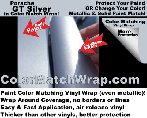 porsche paint color match vinyl wrap Porsche GT Silver M7Z