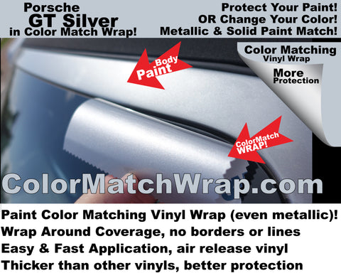 paint color match vinyl wrap Porsche GT Silver M7Z