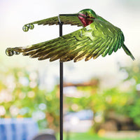 45in Green Hummingbird Garden Stake Nature in Motion Spinner - Kitty Hawk Kites Online Store